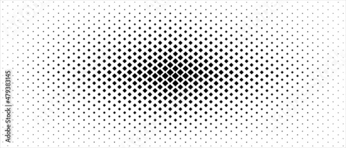 Halftone mosaic background. Design of geometric shapes. The texture of rhombuses of different sizes. Pattern on the lines. Banner, poster for technology, medicine, websites, social networks. Vector