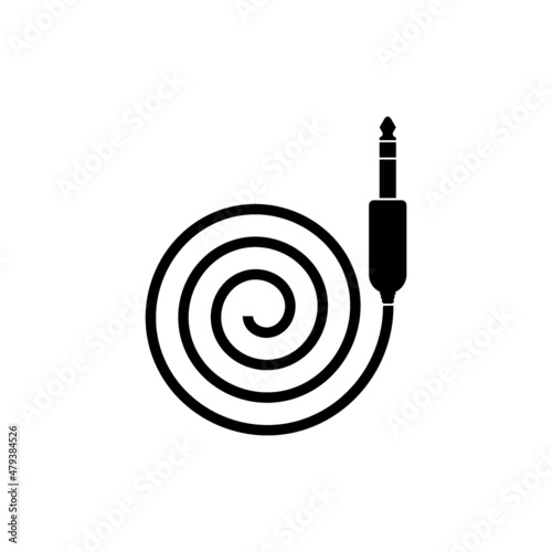 Audio jack icon isolated on white background