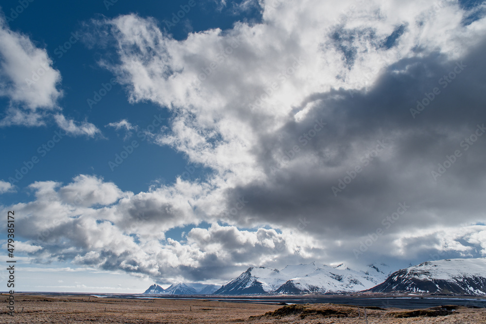Mountains and clouds, Iceland