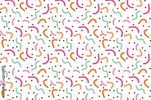 Vector illustration. Pattern with colored confetti. Suitable for printing on packaging, wallpaper, fabric