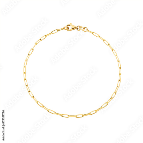 Gold jewelry. Gold chain bracelet and necklace isolated