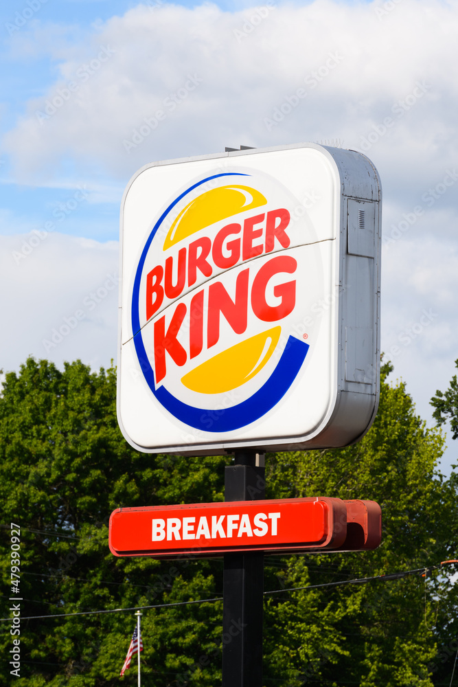 Marysville, WA, USA June 07, 2021; Burger King fast food restaurant