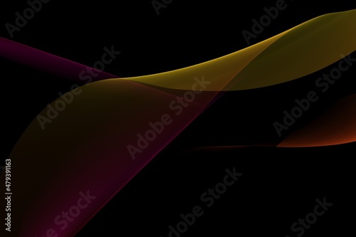  Abstract illustration of the intertwining of different waves in color and frequency with a far-sighted light phenomenon in an imaginary universe