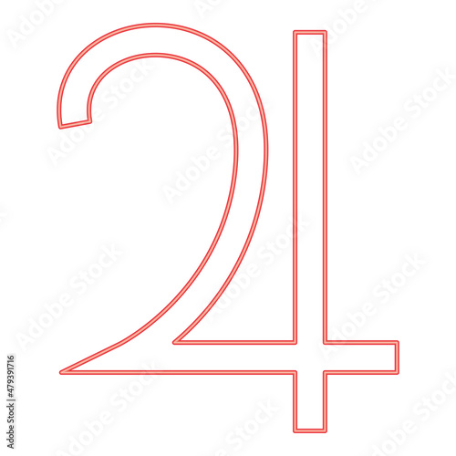 Neon symbol jupiter red color vector illustration image flat style