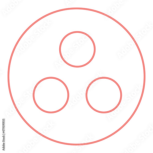 Neon symbol deaf-mute or workgroup red color vector illustration image flat style