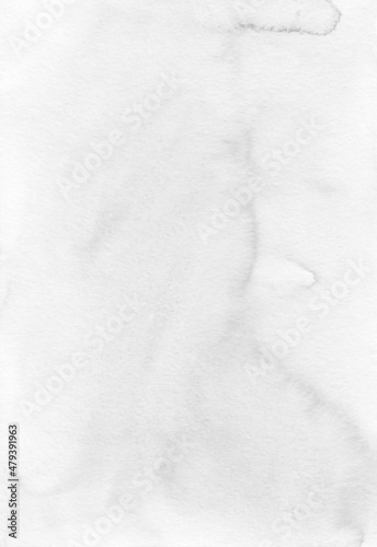 Abstract light gray watercolor background texture, hand painted. Artistic grey backdrop, stains on paper. Aquarelle black and white painting wallpaper.
