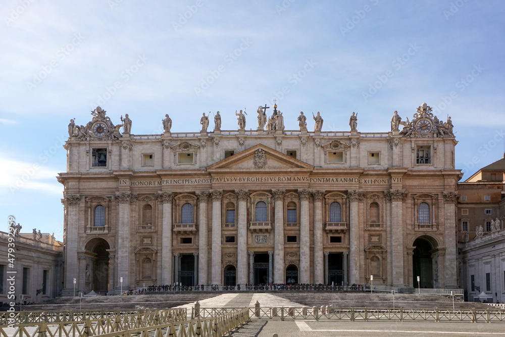 The facade of St. Peter's Basilica, Vatican