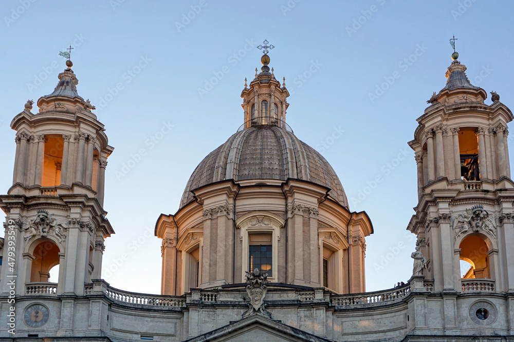 The roof of Sant'Agnese in Agone in Rome
