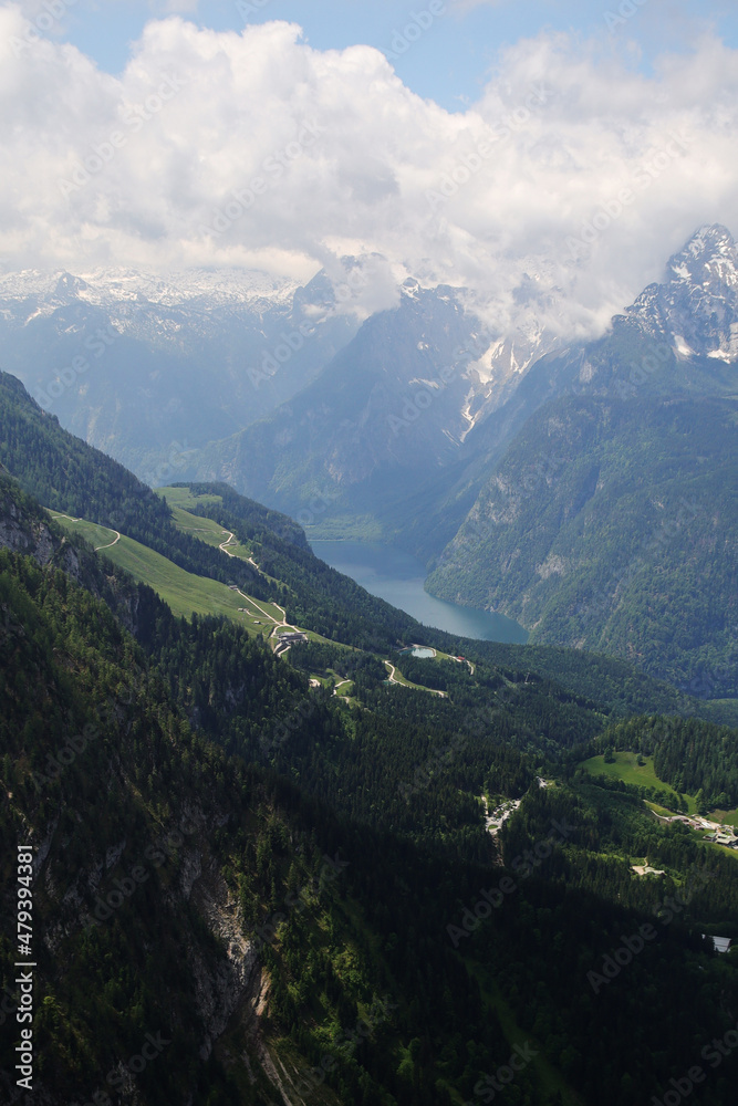 The view from Imbachhorn mountain to Zell am See, Austria