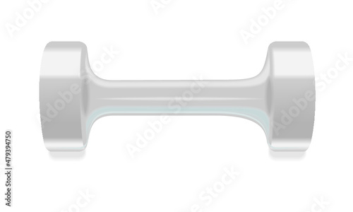 Grey dumbbells isolated on a white background