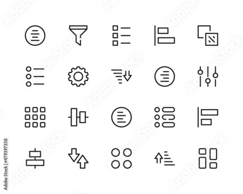 Leinwand Poster Sorting line icons