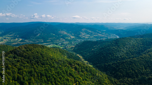 Fototapeta Naklejka Na Ścianę i Meble -  Mountains forest from a height landscape
