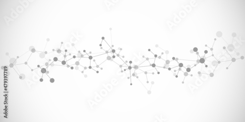Molecular structure and genetic engineering, molecules DNA, neural network, scientific research. Abstract background for innovation technology, science, healthcare, and medicine