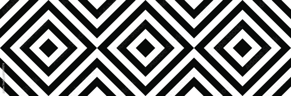 White and black abstract line geometric diagonal square seamless pattern banner background. Vector illustration. White and black abstract line geometric diagonal square seamless pattern banner background. Vector illustration.