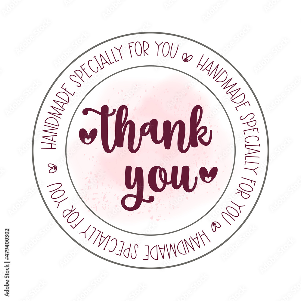 Thank you packaging round sticker. Vector illustration. Stock Vector ...