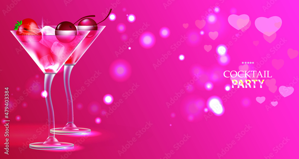 two glasses with hearts two glasses with hearts