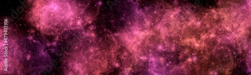 Nebula and space stars of night sky banner. Abstract space colorful background 