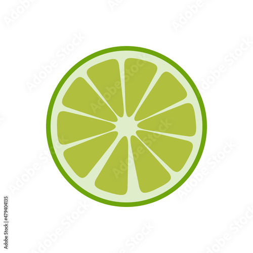 Lime fruit slice, Vector