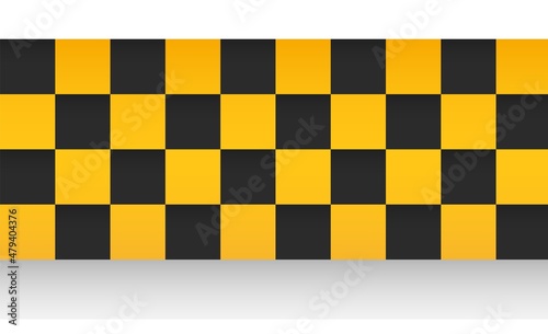 Yellow ribbon with black squares. Taxi cab sign