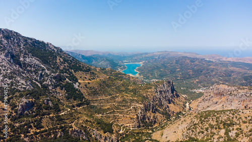 Landscape of high hills in Crete on the background of the sky