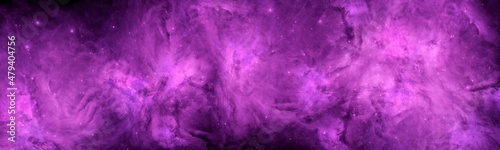 Fototapeta Naklejka Na Ścianę i Meble -  Nebula and stars of night sky banner. Abstract  space purple background 