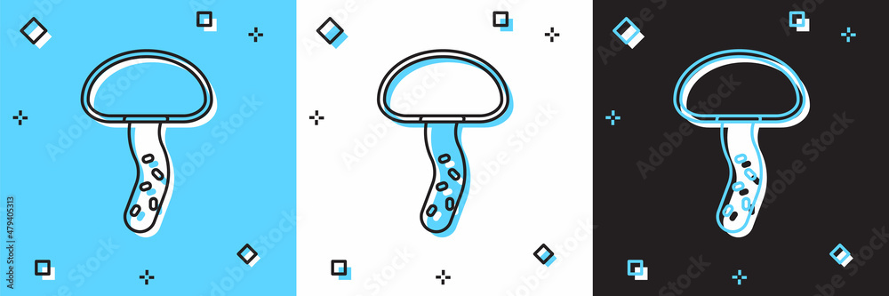Set Mushroom icon isolated on blue and white, black background. Vector Set Mushroom icon isolated on blue and white, black background. Vector