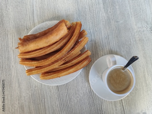 Typical Spanish churros, a sweet breakfast