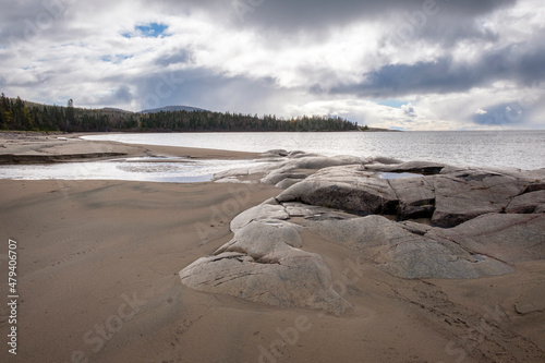 Beach at Neys Provincial Park in Northwestern Ontario, Canada, on the shore of Lake Superior. photo