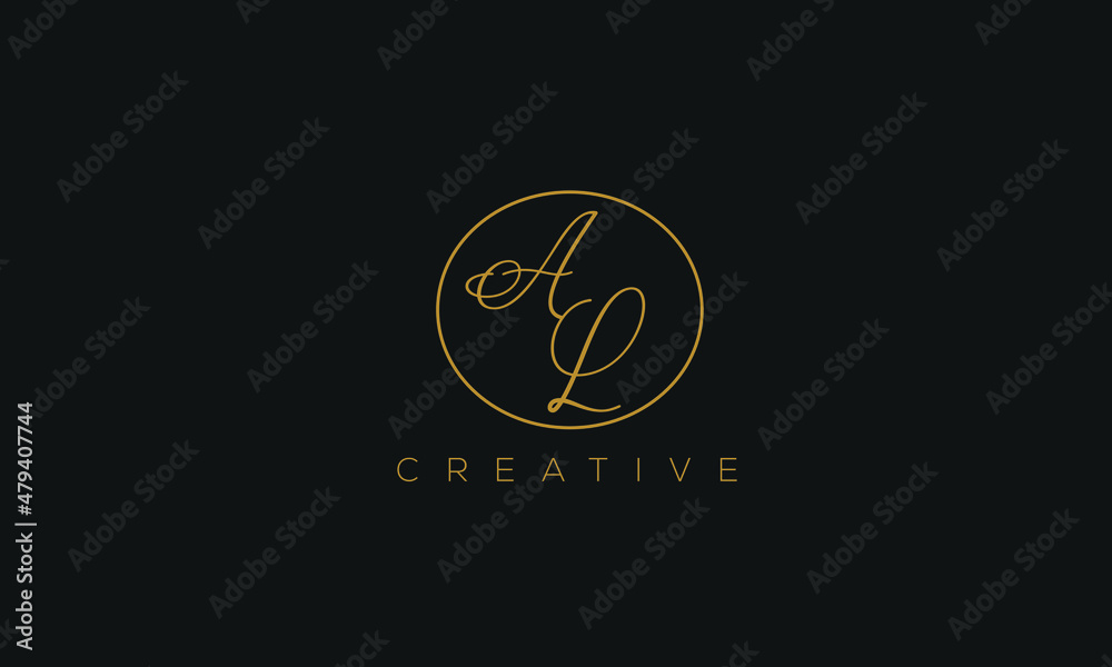 AL is a stylish logo with a creative design and golden color with blackish background. AL is a stylish logo with a creative design and golden color with blackish background.