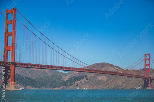 Golden Gate Bridge in a clear sunny day viewed from Crissy Field, San Francisco, California. © Tiago