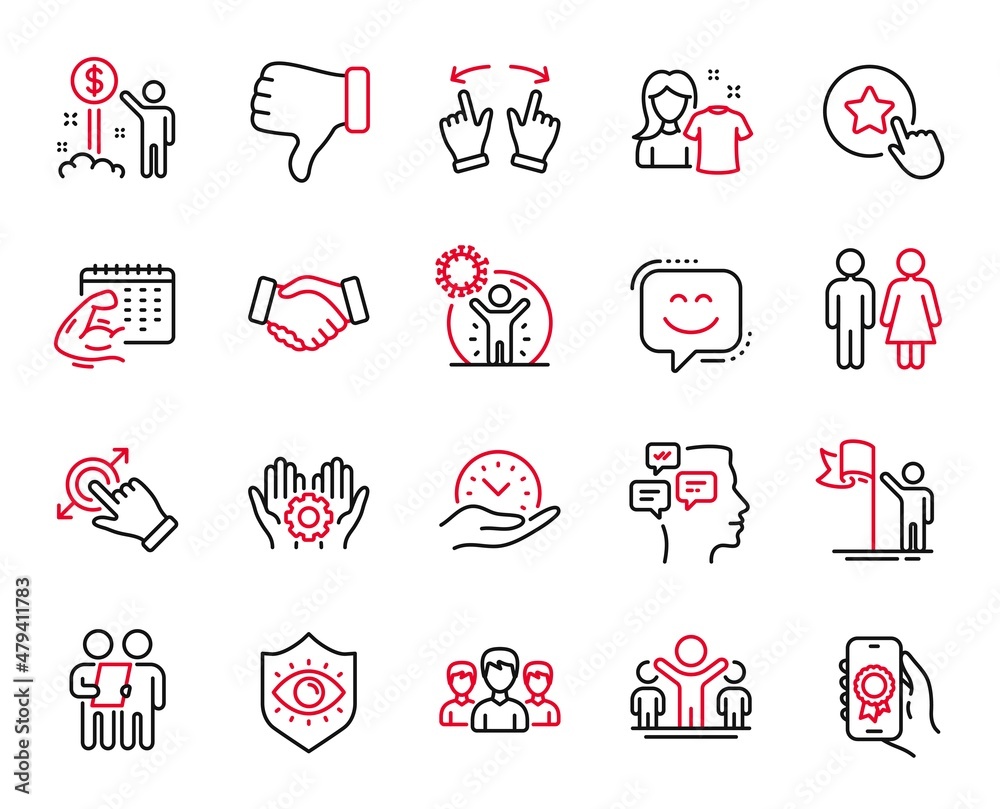 Vector Set of People icons related to Messages, Dislike hand and Income money icons. Eye protection, Leadership and Smile face signs. Fitness calendar, Safe time and Restroom. Clean shirt. Vector Vector Set of People icons related to Messages, Dislike hand and Income money icons. Eye protection, Leadership and Smile face signs. Fitness calendar, Safe time and Restroom. Clean shirt. Vector