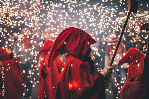 Fotografía Correfoc en las fiestas de Molins de Rei, Cataluña.