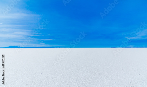 View of the amazing Salar de Uyuni Salt Flats in Bolivia.