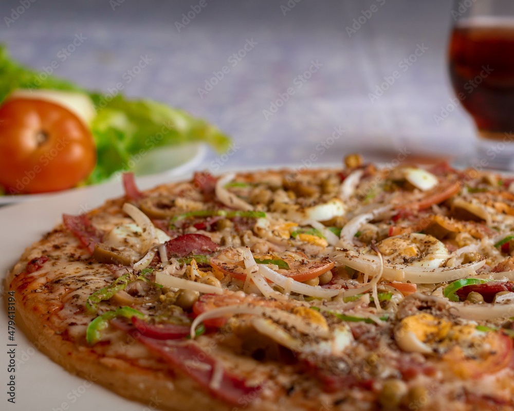 pizza with salami pizza with salami