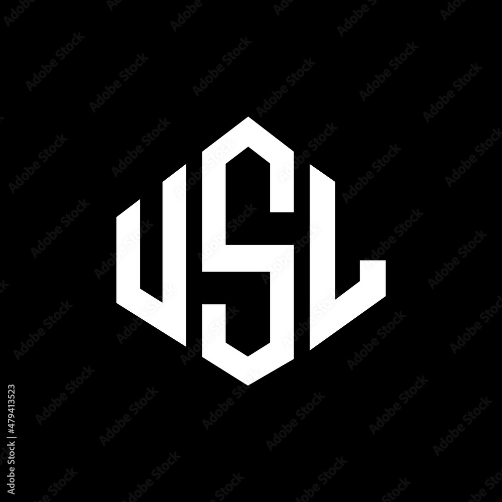 USL letter logo design with polygon shape. USL polygon and cube shape logo design. USL hexagon vector logo template white and black colors. USL monogram, business and real estate logo.