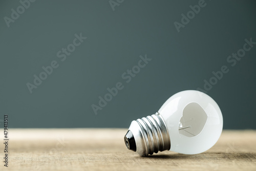 There's a hole on the light bulb, concept for unsuccessful, problem or mistaken Fototapeta