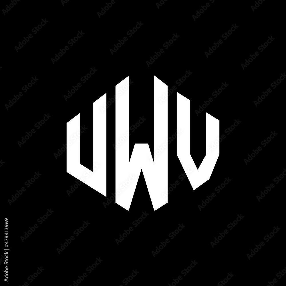 UWV letter logo design with polygon shape. UWV polygon and cube shape logo design. UWV hexagon vector logo template white and black colors. UWV monogram, business and real estate logo. UWV letter logo design with polygon shape. UWV polygon and cube shape logo design. UWV hexagon vector logo template white and black colors. UWV monogram, business and real estate logo.