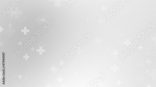 Abstract medical white gray cross pattern background. © Papapig