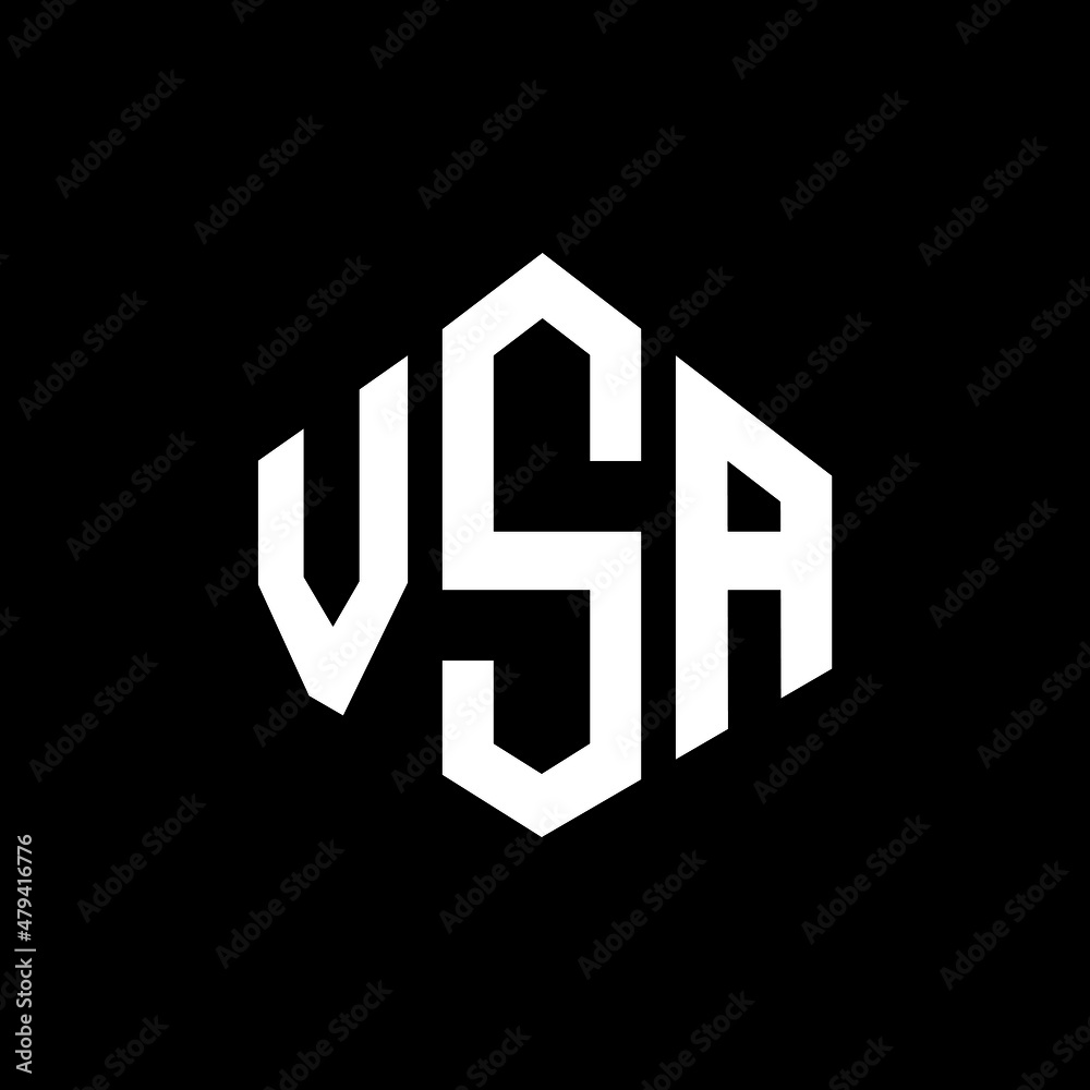 VSA letter logo design with polygon shape. VSA polygon and cube shape ...