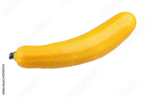 fresh yellow long zuccini isolated on white background