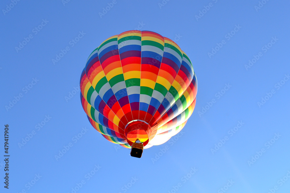 Balloon hot air with color design, flying in the sky. Balloon hot air with color design, flying in the sky.