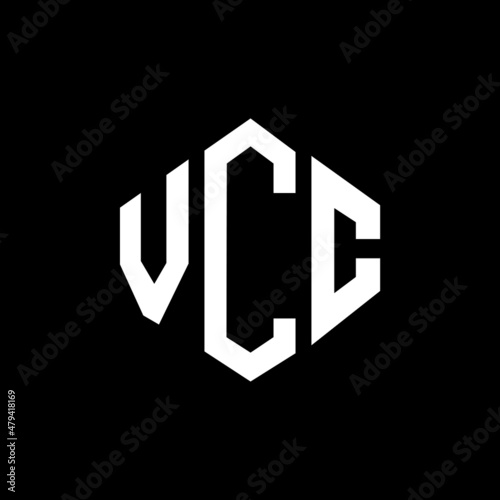 VCC letter logo design with polygon shape. VCC polygon and cube shape logo design. VCC hexagon vector logo template white and black colors. VCC monogram, business and real estate logo. photo