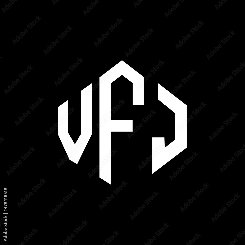 VFJ letter logo design with polygon shape. VFJ polygon and cube shape logo design. VFJ hexagon vector logo template white and black colors. VFJ monogram, business and real estate logo. VFJ letter logo design with polygon shape. VFJ polygon and cube shape logo design. VFJ hexagon vector logo template white and black colors. VFJ monogram, business and real estate logo.