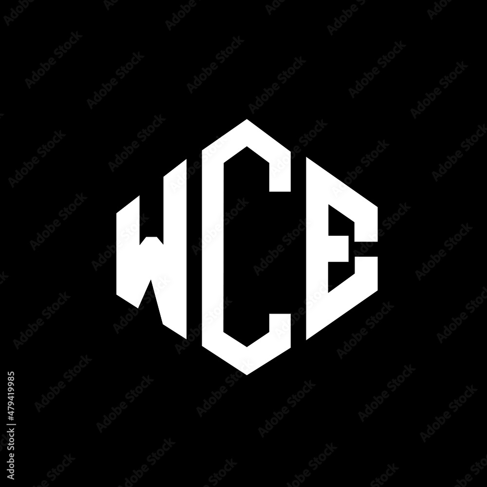 WCE letter logo design with polygon shape. WCE polygon and cube shape logo design. WCE hexagon vector logo template white and black colors. WCE monogram, business and real estate logo. WCE letter logo design with polygon shape. WCE polygon and cube shape logo design. WCE hexagon vector logo template white and black colors. WCE monogram, business and real estate logo.