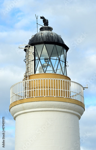 Light and top of lighthouse photo