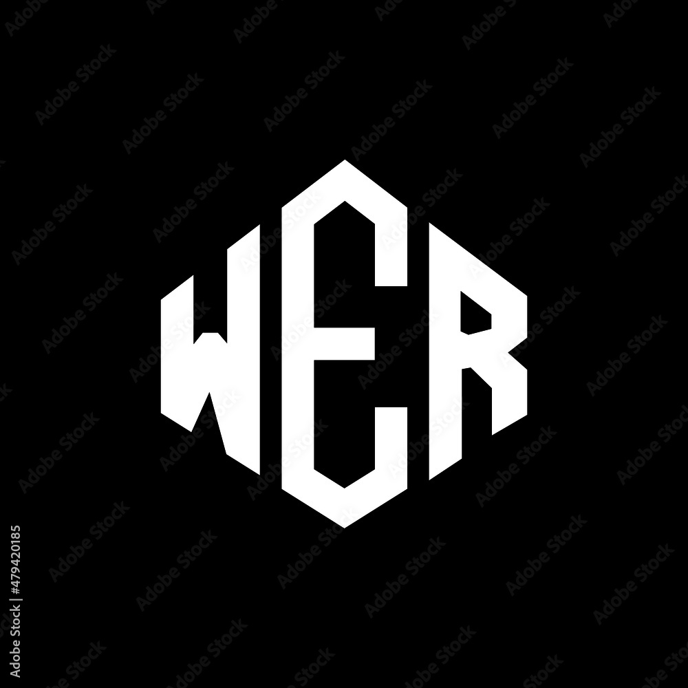WER letter logo design with polygon shape. WER polygon and cube shape logo design. WER hexagon vector logo template white and black colors. WER monogram, business and real estate logo. WER letter logo design with polygon shape. WER polygon and cube shape logo design. WER hexagon vector logo template white and black colors. WER monogram, business and real estate logo.