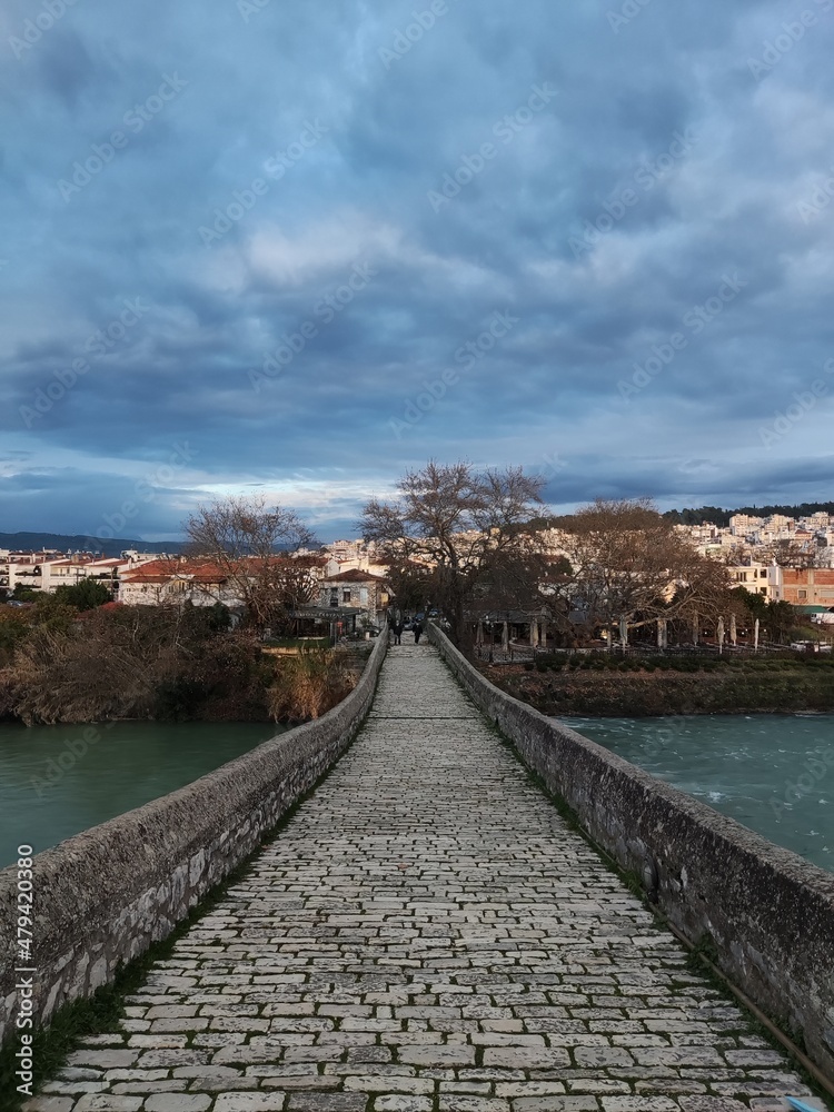 Old Stone Brige Of Arta City, Arachthos River In , Epirus, Greece Old Stone Brige Of Arta City, Arachthos River In , Epirus, Greece