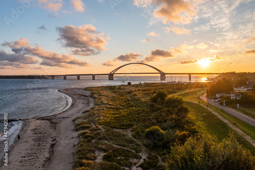 Obraz na plátně Fehmarnsundbrücke, Fehmarn, Germany