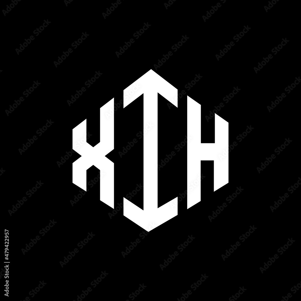 XIH letter logo design with polygon shape. XIH polygon and cube shape logo design. XIH hexagon vector logo template white and black colors. XIH monogram, business and real estate logo.