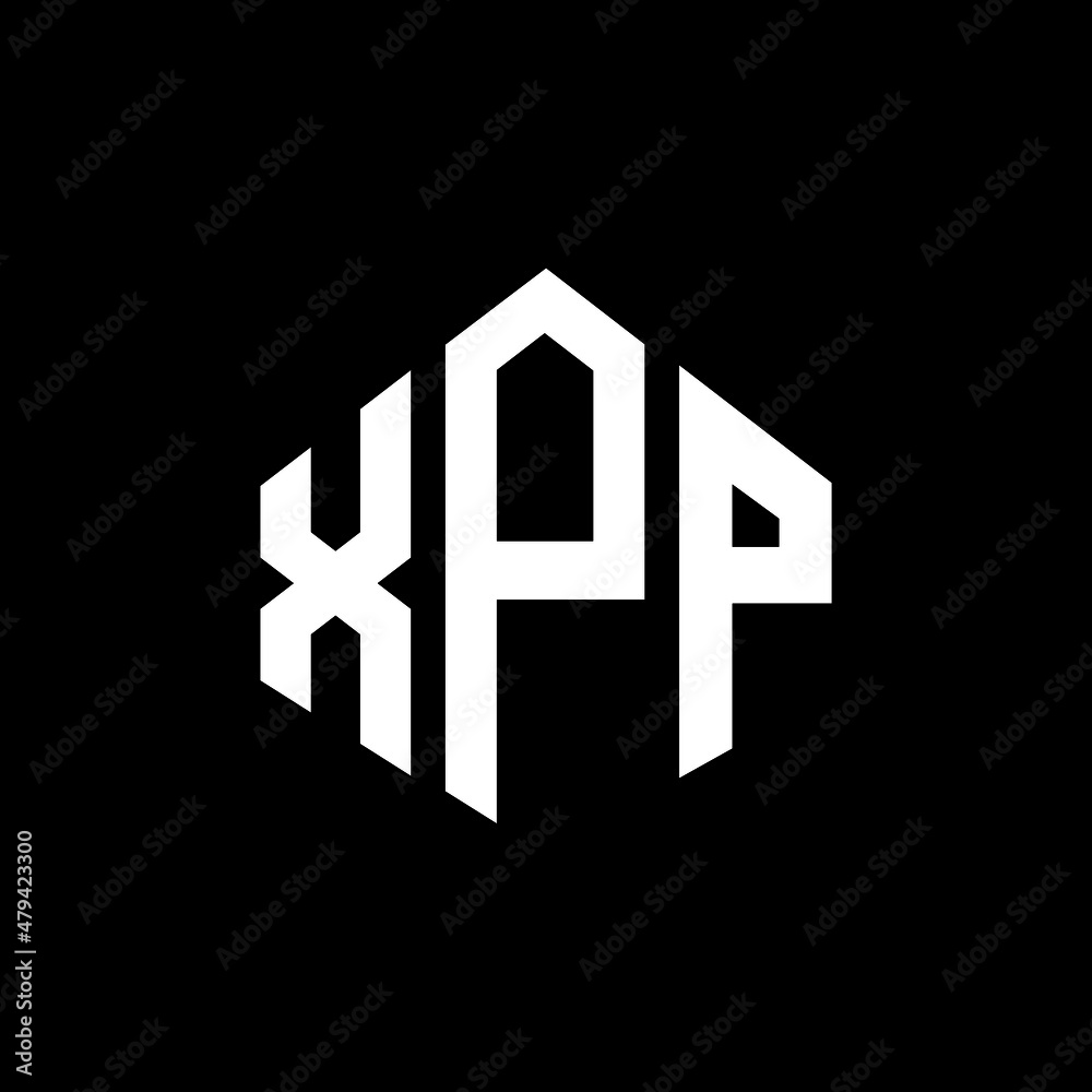 XPP letter logo design with polygon shape. XPP polygon and cube shape logo design. XPP hexagon vector logo template white and black colors. XPP monogram, business and real estate logo.